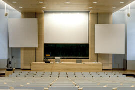 Hörsaaltafel Uni Mannheim mit Leinwand und 2 Projektionsflächen